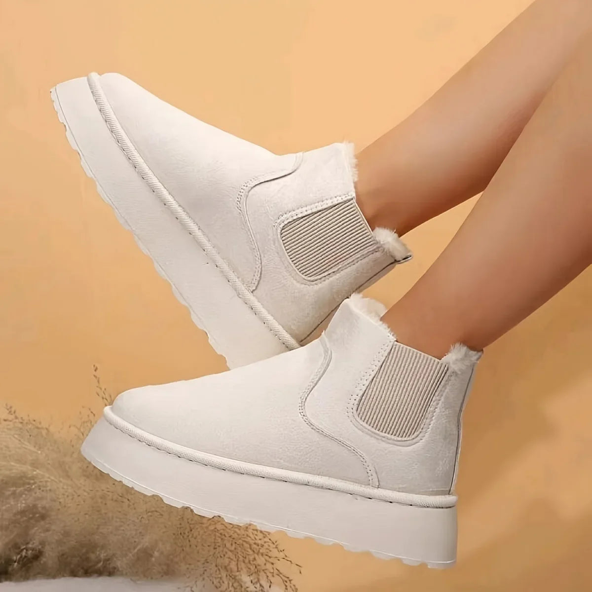 Fleece-Lined Ugg Platform Boots